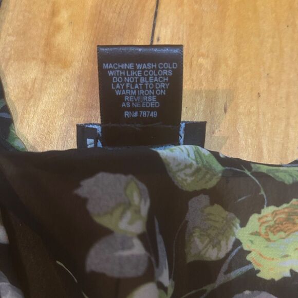 Vintage‎ Wet Seal Y2K Sheer Black Floral Sleeveless Blouse-Sz L-Fairy-Boho - Picture 7 of 7